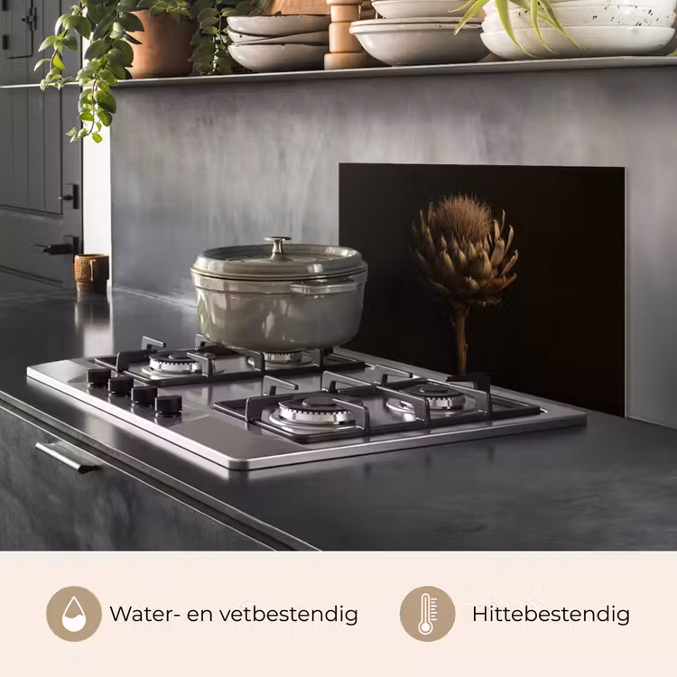 Spatscherm keuken - Donkerbruin - Bloem - Textuur - Artisjok — 7