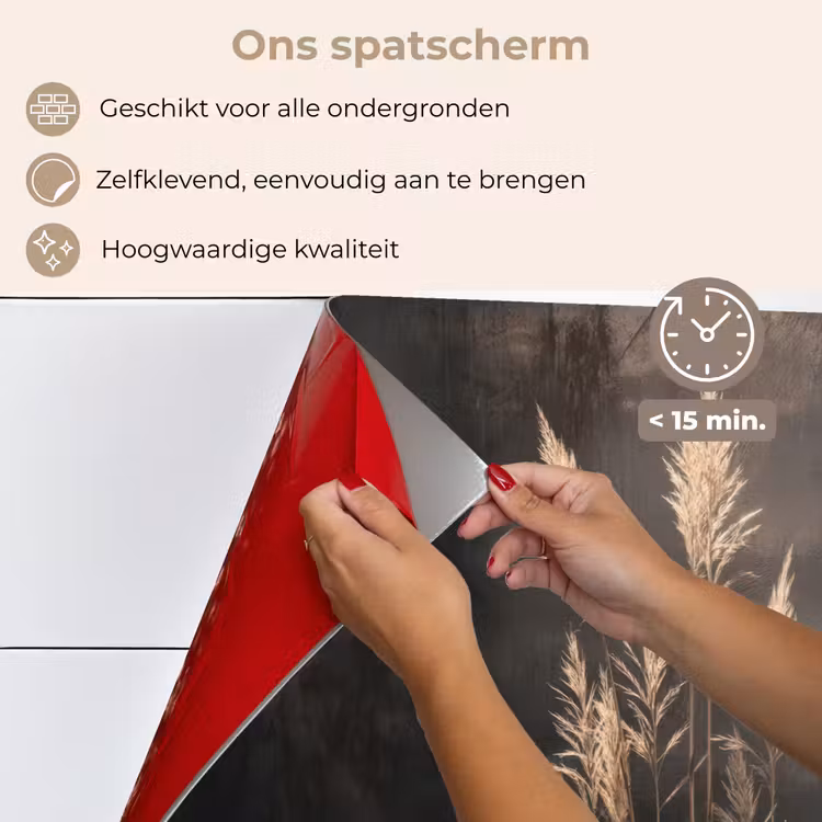 Spatscherm keuken - Siergras - Pluimen - Verlichting - Zwart — 4