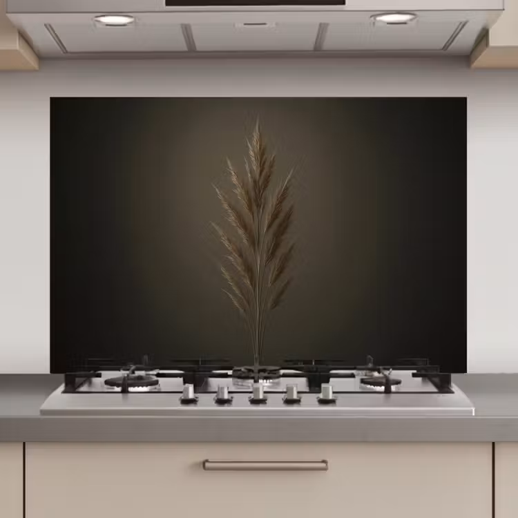 Spatscherm keuken - Tak - Pluimgras - Donkerbruin — 1