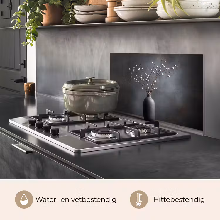 Spatscherm keuken - Takken - Vaas - Bolletjes - Wit — 7