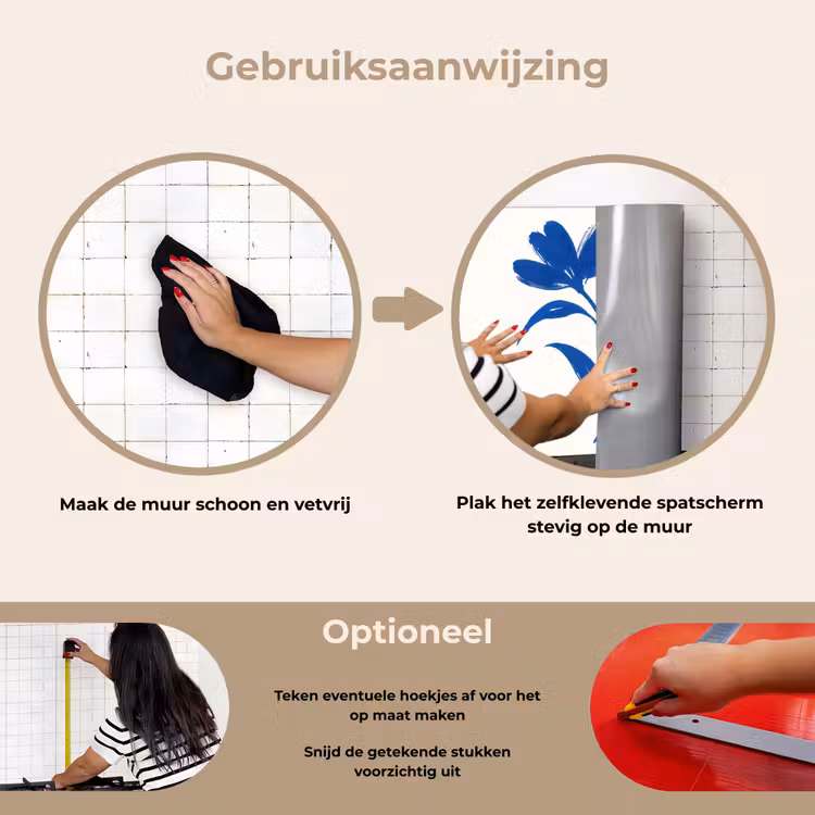 Spatscherm keuken - Bloem - Blaadjes - Minimalistisch - Blauw — 8