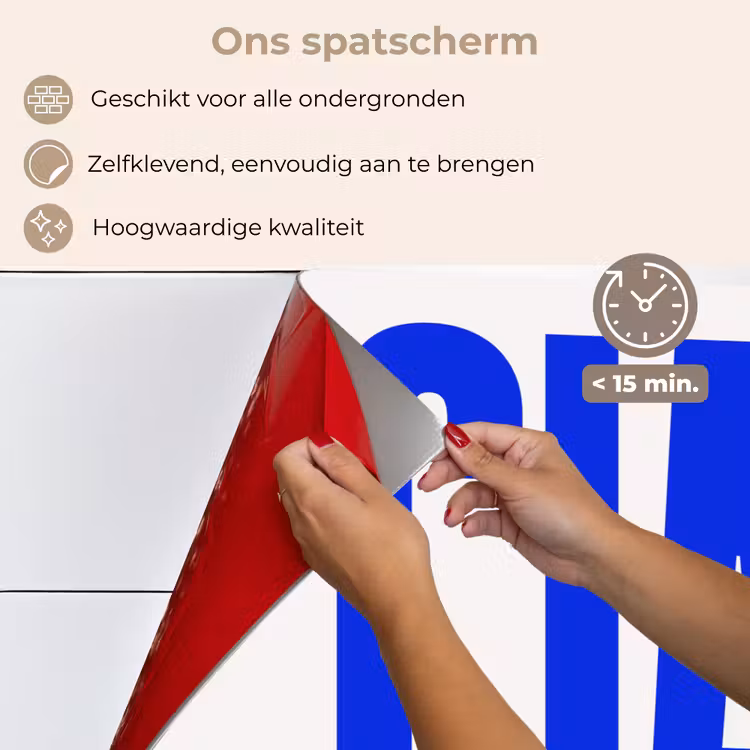Spatscherm keuken - Ciao - Hoofdletters - Blauw - Minimalistisch — 4