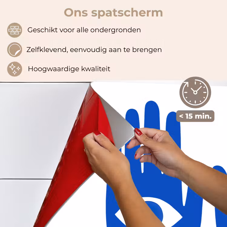 Spatscherm keuken - Handen - Twee - Ogen - Blauw — 4
