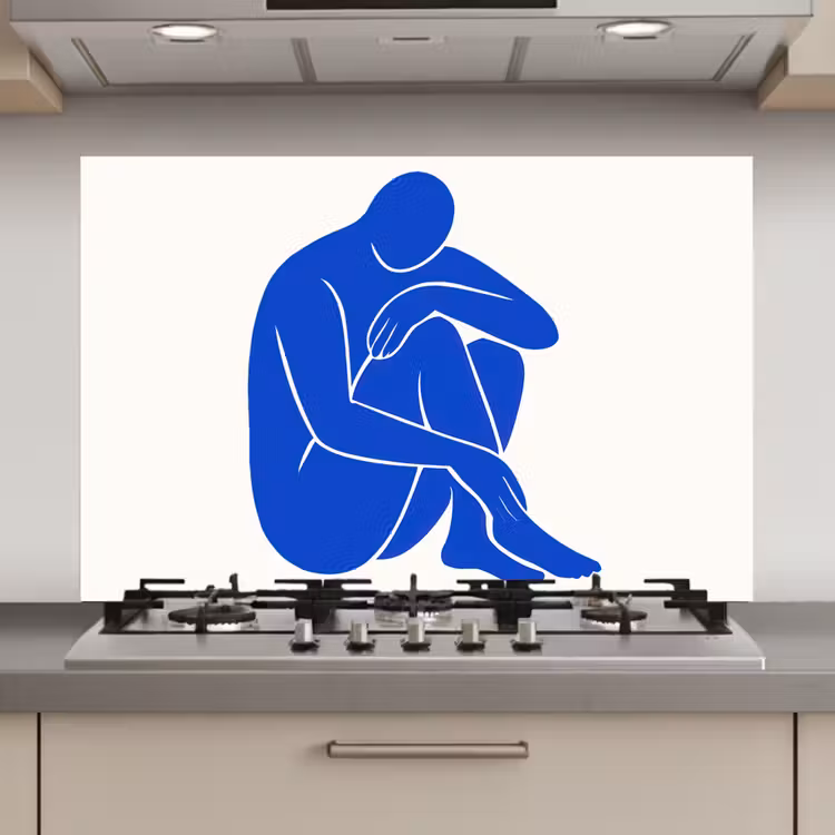 Spatscherm keuken - Lichaam - Abstract - Blauw — 1