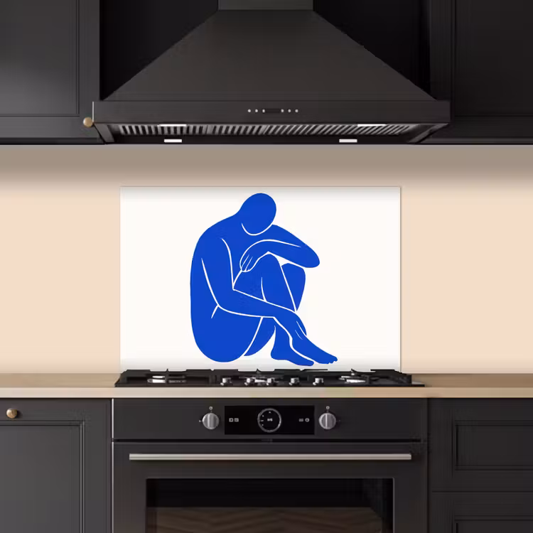 Spatscherm keuken - Lichaam - Abstract - Blauw — 2