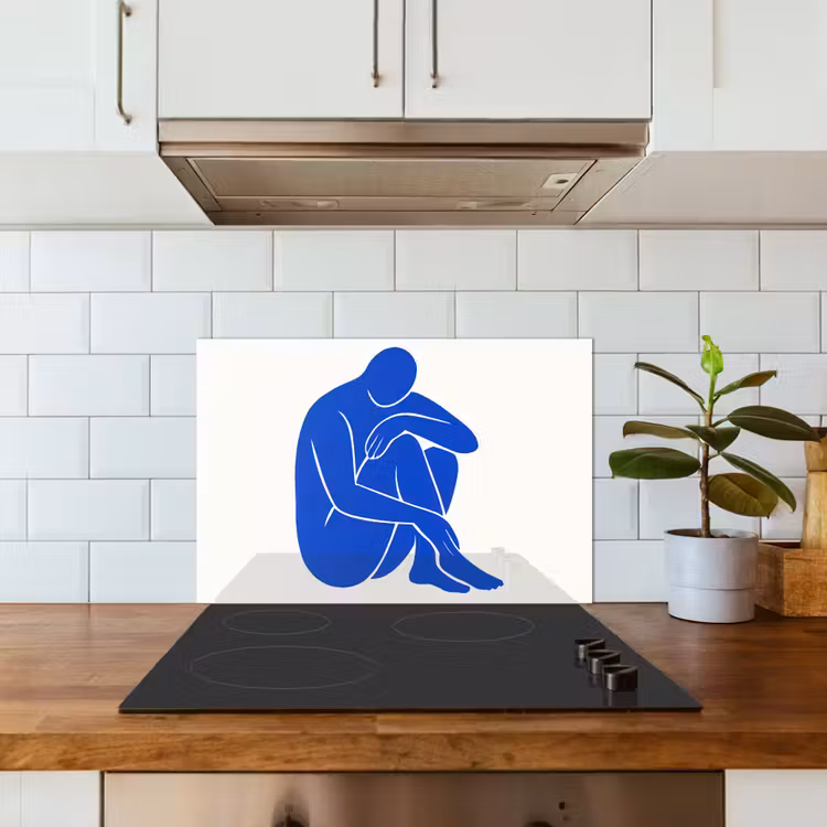 Spatscherm keuken - Lichaam - Abstract - Blauw — 6