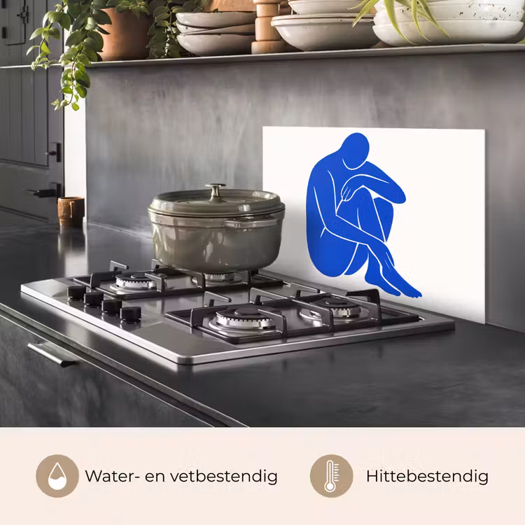 Spatscherm keuken - Lichaam - Abstract - Blauw — 7