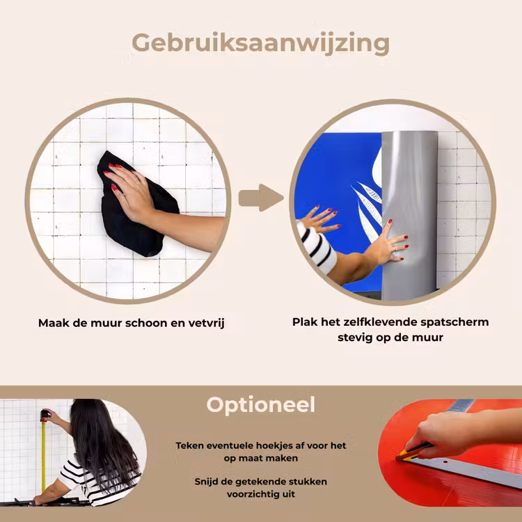 Spatscherm keuken - Tulp - Minimalistisch - Bladeren - Wit — 8