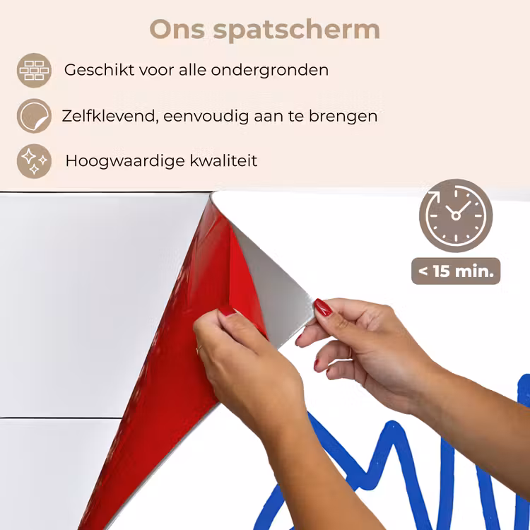 Spatscherm keuken - Vis - Minimalistisch - Blauw - Lijn — 4