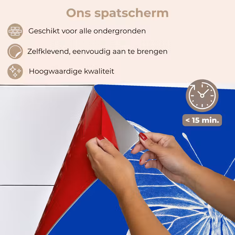Spatscherm keuken - Vlinder - Wit - Getekend - Stippen — 4