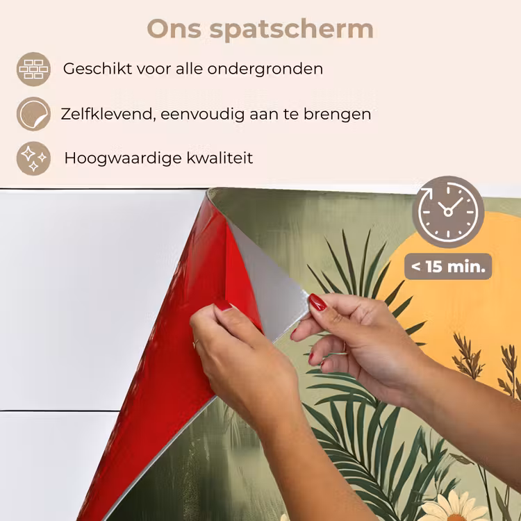 Spatscherm keuken - Bloemen - Bladeren - Zon - Groen — 4