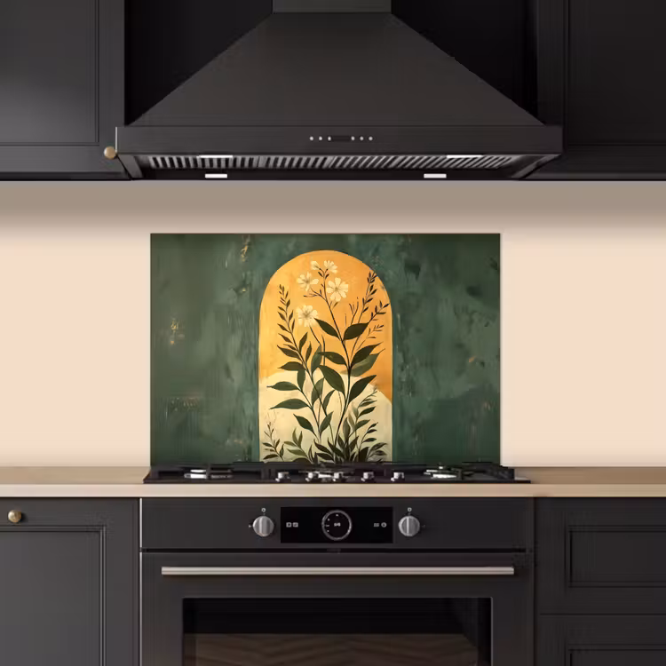 Spatscherm keuken - Plant - Bloemen - Wit — 2