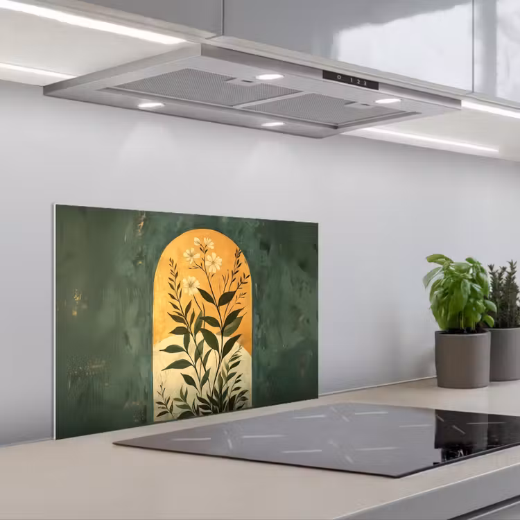 Spatscherm keuken - Plant - Bloemen - Wit — 5