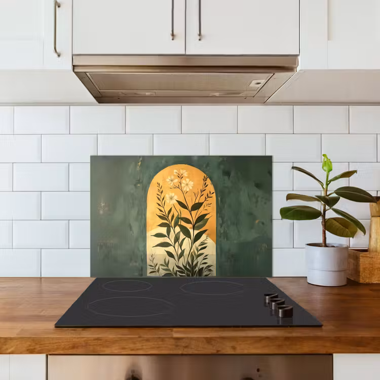Spatscherm keuken - Plant - Bloemen - Wit — 6