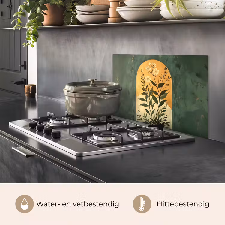 Spatscherm keuken - Plant - Bloemen - Wit — 7