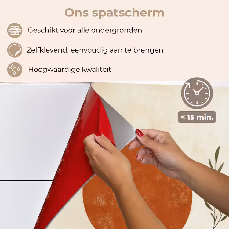 Spatscherm keuken - Zon - Abstract - Takken - Oranje — 4