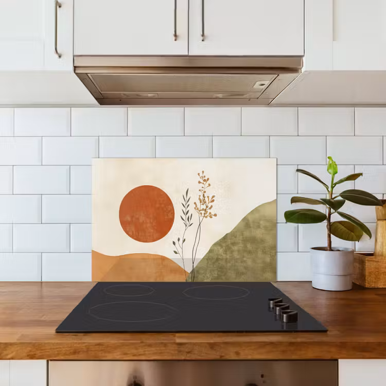 Spatscherm keuken - Zon - Abstract - Takken - Oranje — 6