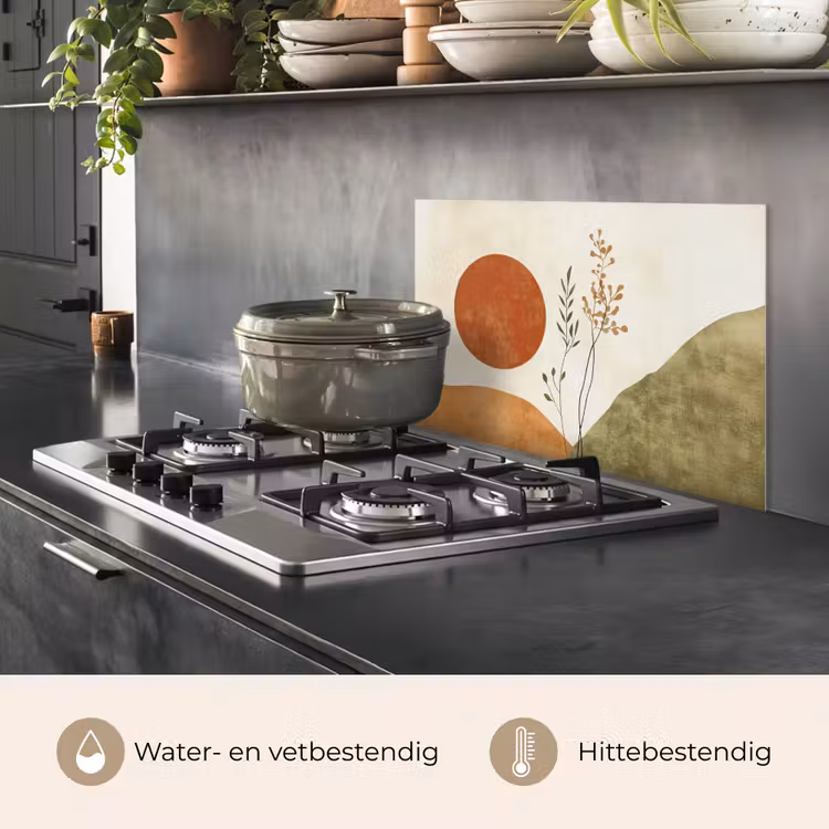 Spatscherm keuken - Zon - Abstract - Takken - Oranje — 7