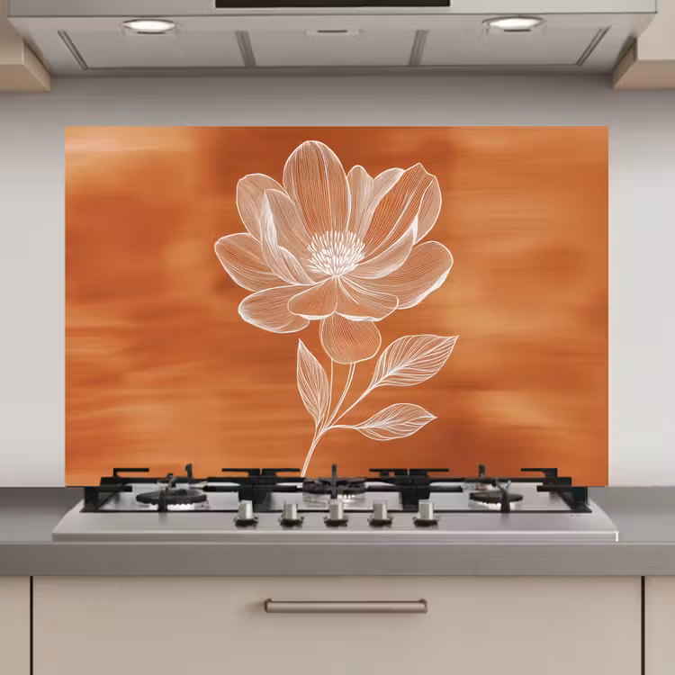 Spatscherm keuken - Bloem - Minimalistisch - Wit — 1