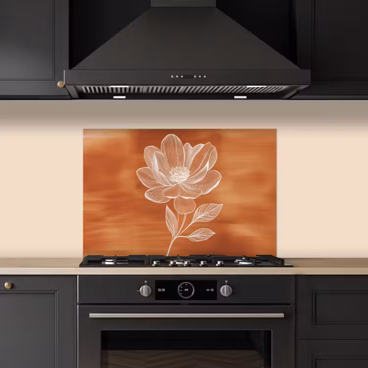 Spatscherm keuken - Bloem - Minimalistisch - Wit — 2