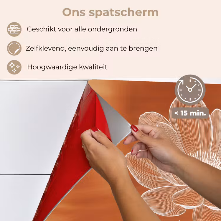 Spatscherm keuken - Bloem - Minimalistisch - Wit — 4