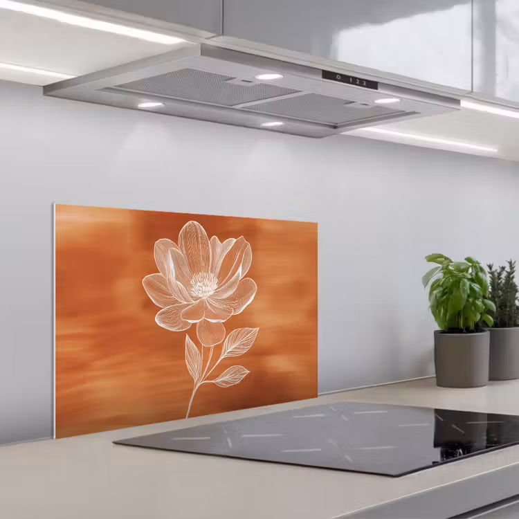 Spatscherm keuken - Bloem - Minimalistisch - Wit — 5