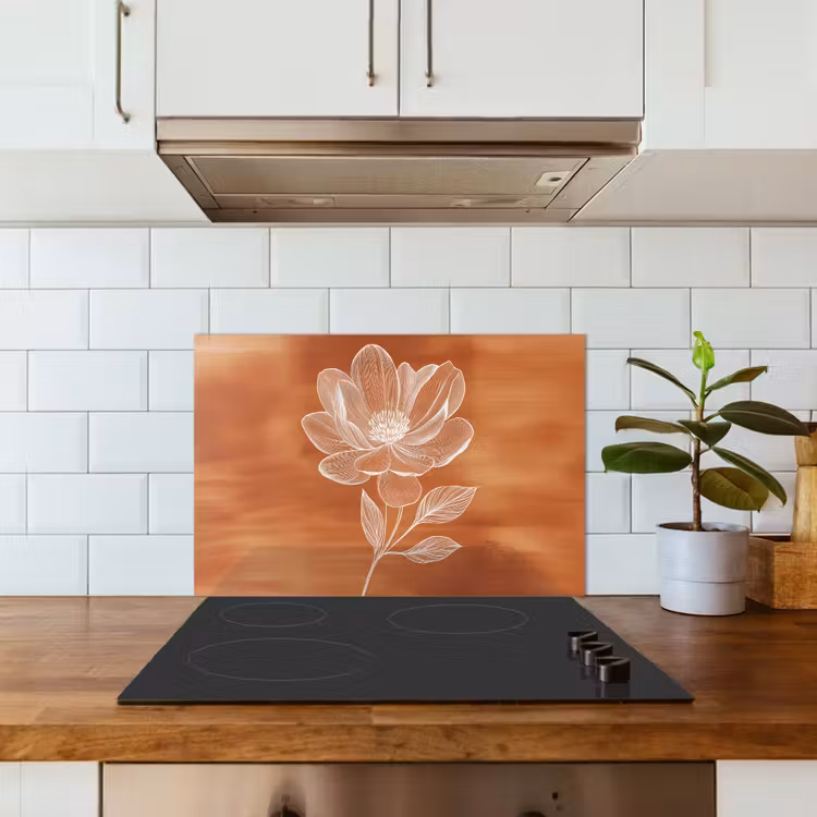 Spatscherm keuken - Bloem - Minimalistisch - Wit — 6