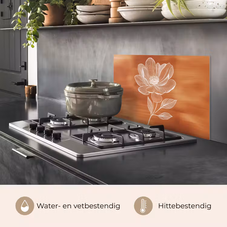 Spatscherm keuken - Bloem - Minimalistisch - Wit — 7
