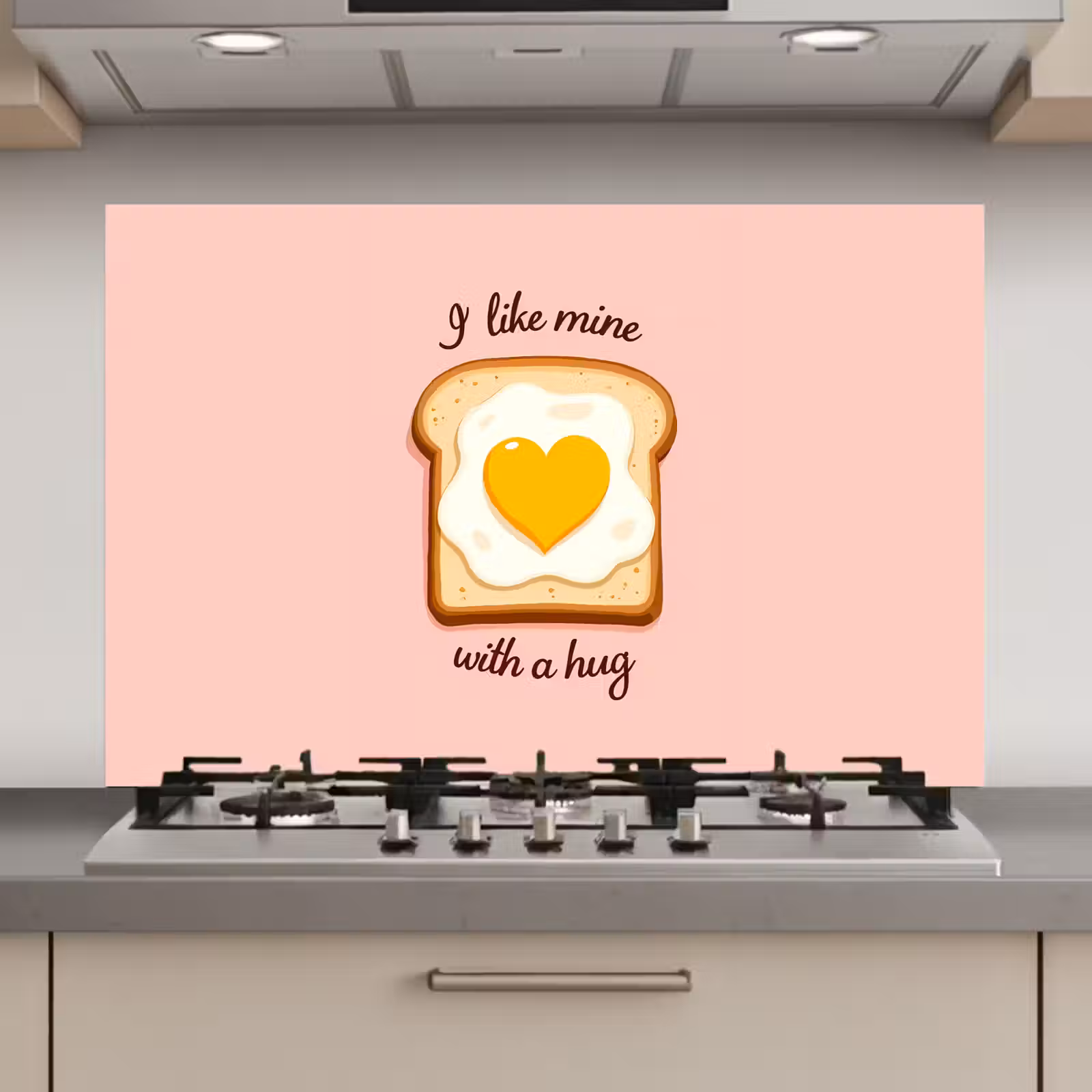 Spatscherm keuken - Brood - Illustratie - Quote - Roze — 1