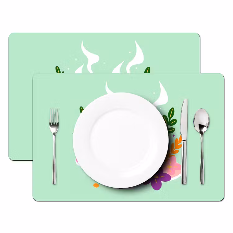 Placemat - 6 stuks - Thee - Illustratie - Kopjes - Bloemen — 2