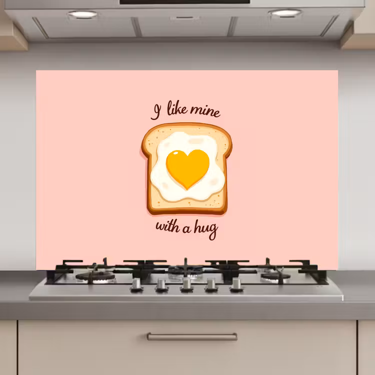 Spatscherm keuken - Brood - Illustratie - Quote - Roze — 1