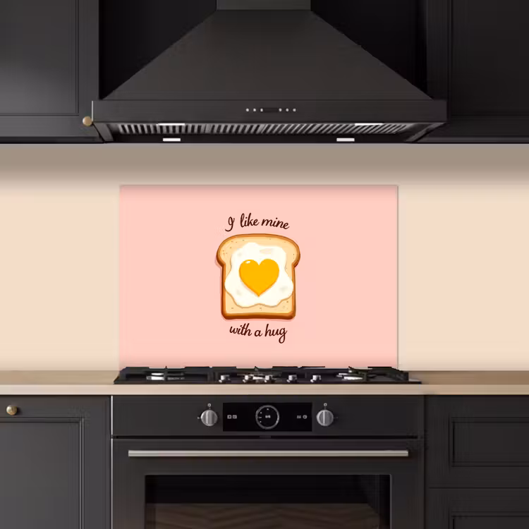 Spatscherm keuken - Brood - Illustratie - Quote - Roze — 2