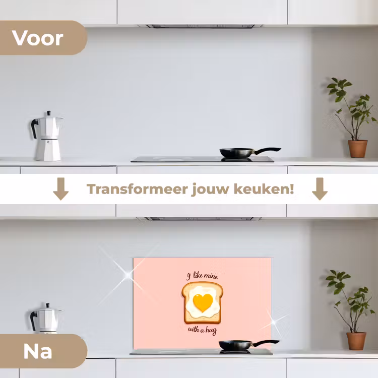 Spatscherm keuken - Brood - Illustratie - Quote - Roze — 3