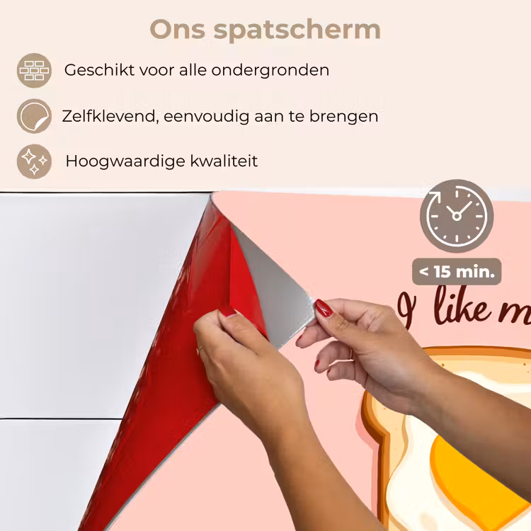 Spatscherm keuken - Brood - Illustratie - Quote - Roze — 4