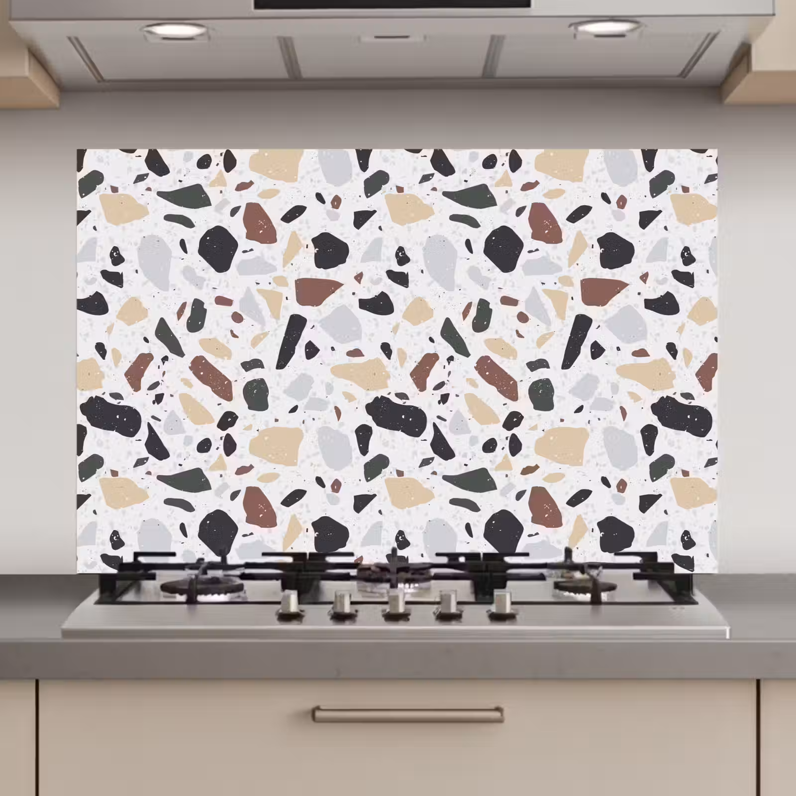 Spatscherm keuken - Terrazzo - Patroon - Kleurrijk - Klei — 1