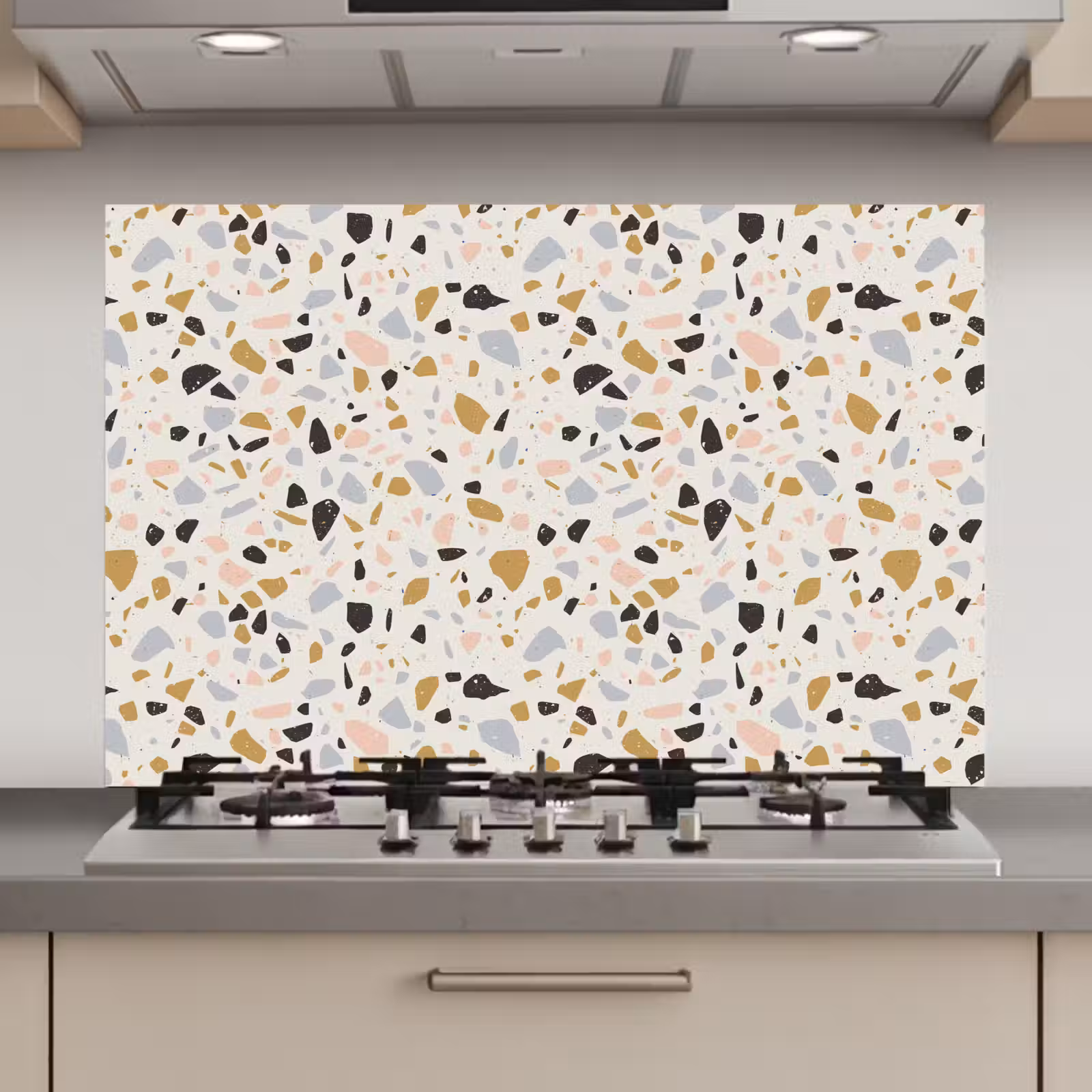 Spatscherm keuken - Terrazzo - Patroon - Neutraal - Zacht - Multi — 1
