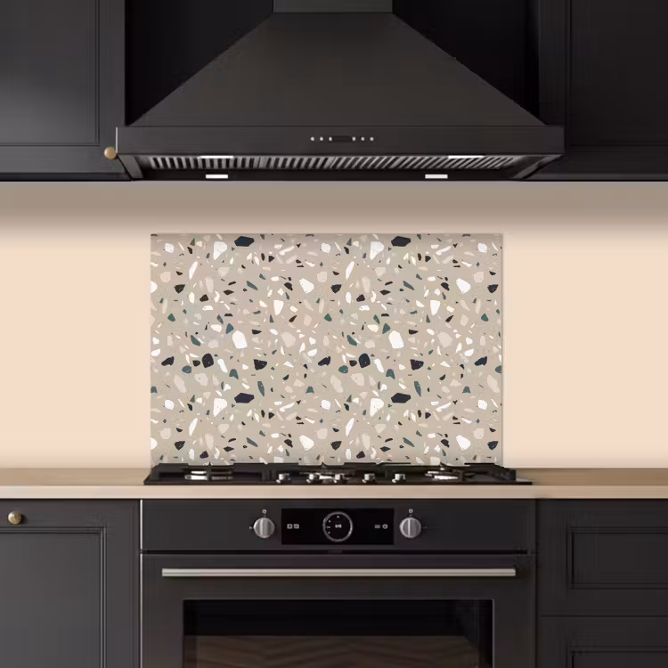Spatscherm keuken - Terrazzo - Patroon - Groen — 2