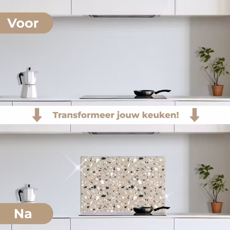 Spatscherm keuken - Terrazzo - Patroon - Groen — 3