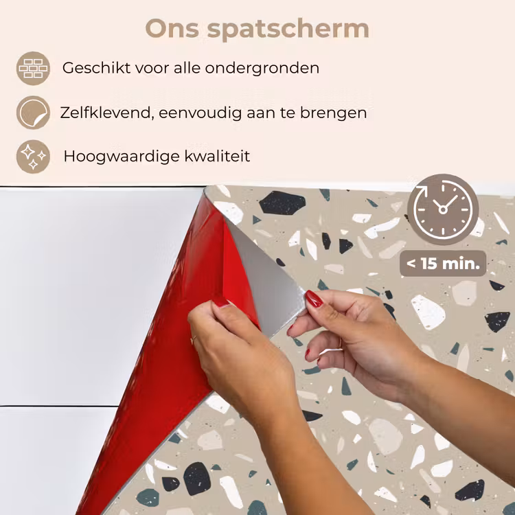 Spatscherm keuken - Terrazzo - Patroon - Groen — 4