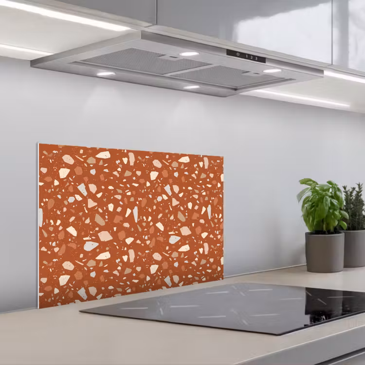Spatscherm keuken - Terrazzo - Patroon - Klei — 5
