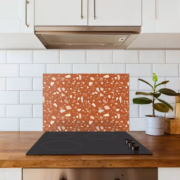 Spatscherm keuken - Terrazzo - Patroon - Klei — 6