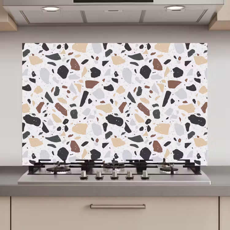 Spatscherm keuken - Terrazzo - Patroon - Kleurrijk - Klei — 1