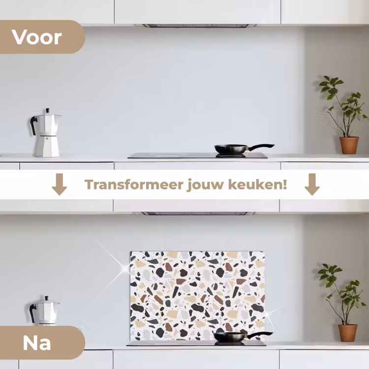 Spatscherm keuken - Terrazzo - Patroon - Kleurrijk - Klei — 3