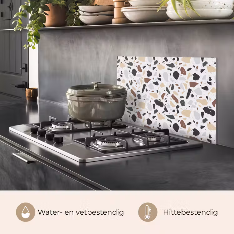 Spatscherm keuken - Terrazzo - Patroon - Kleurrijk - Klei — 7