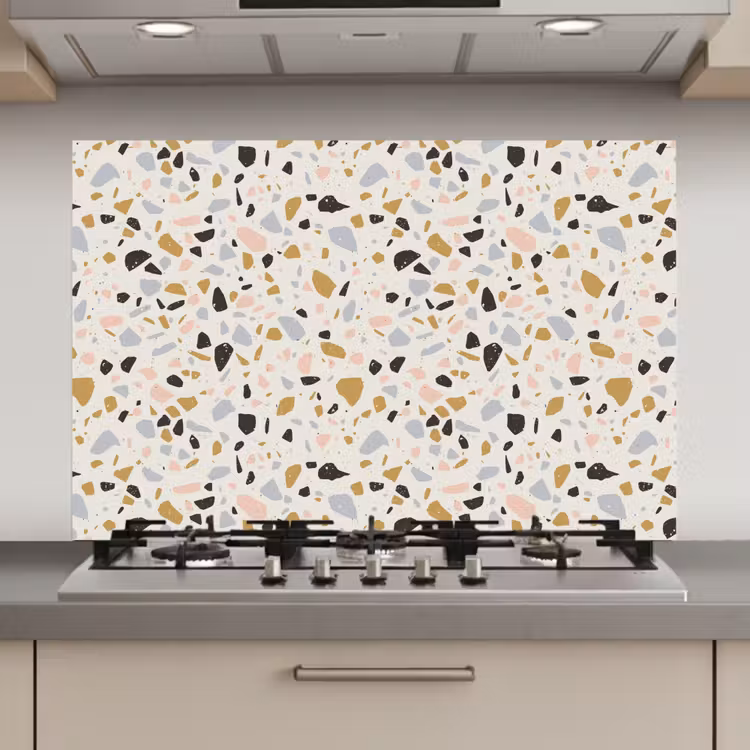 Spatscherm keuken - Terrazzo - Patroon - Neutraal - Zacht - Multi — 1