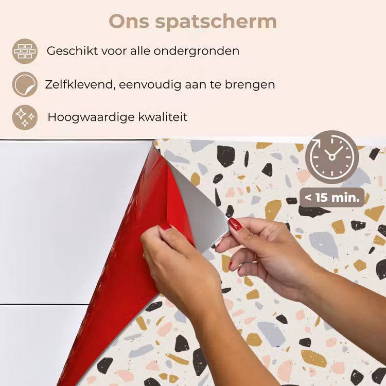 Spatscherm keuken - Terrazzo - Patroon - Neutraal - Zacht - Multi — 4