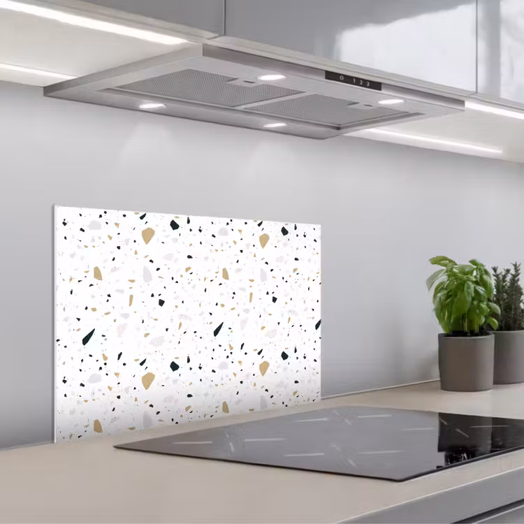 Spatscherm keuken - Terrazzo - Patroon - Wit - Neutraal — 5