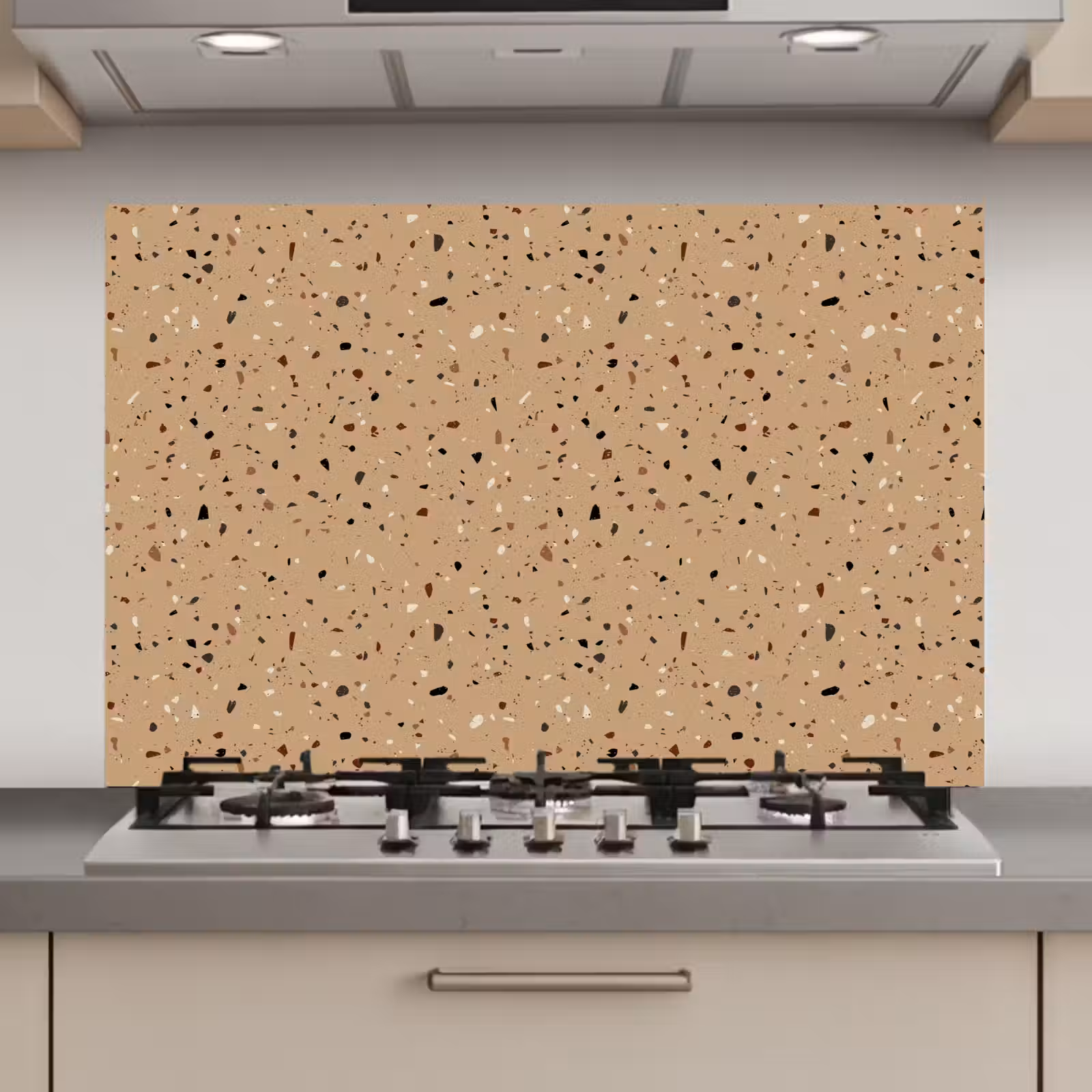 Spatscherm keuken - Terrazzo - Patroon - Beige — 1