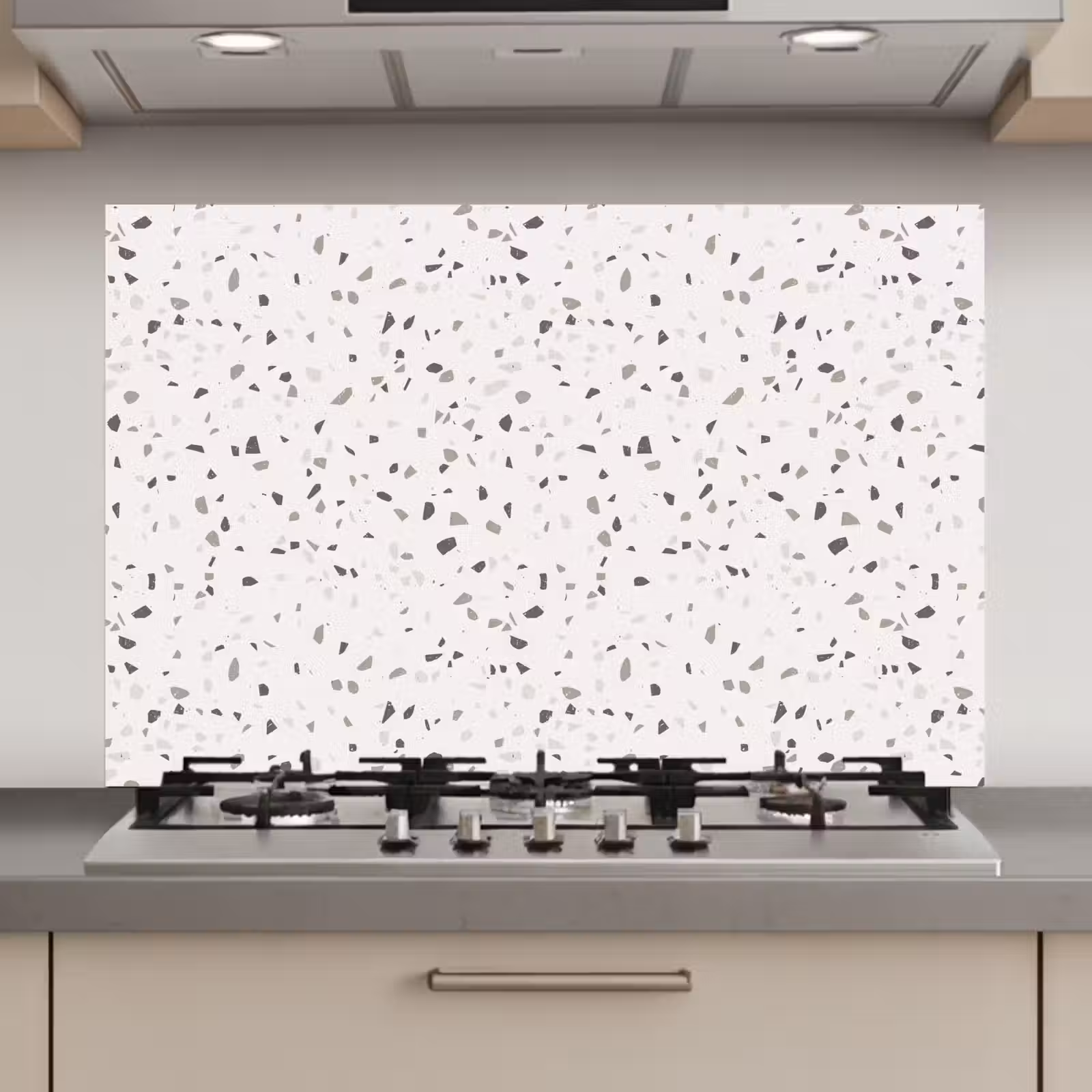 Spatscherm keuken - Terrazzo - Patroon - Créme — 1