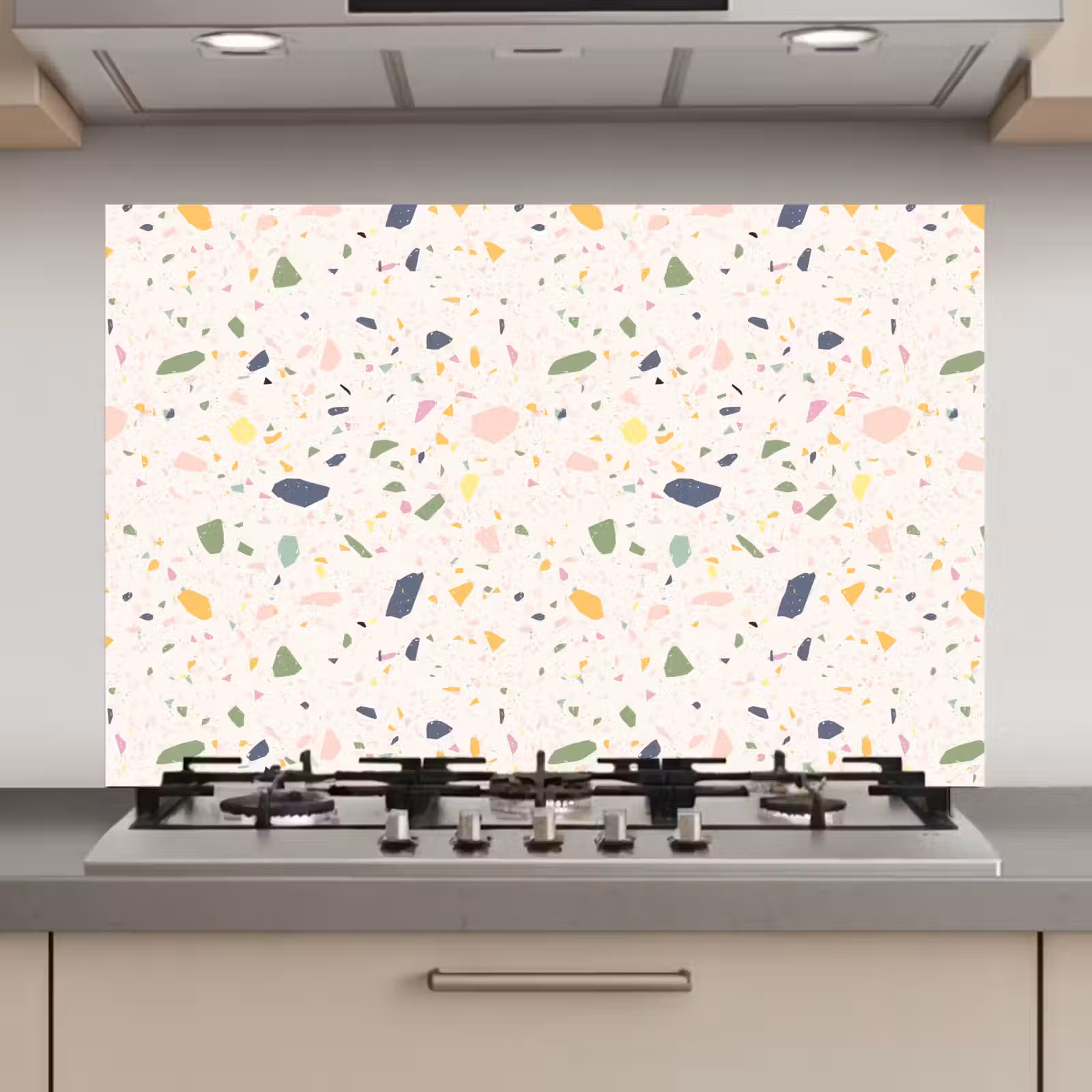 Spatscherm keuken - Terrazzo - Patroon - Kleurrijk - Festival — 1